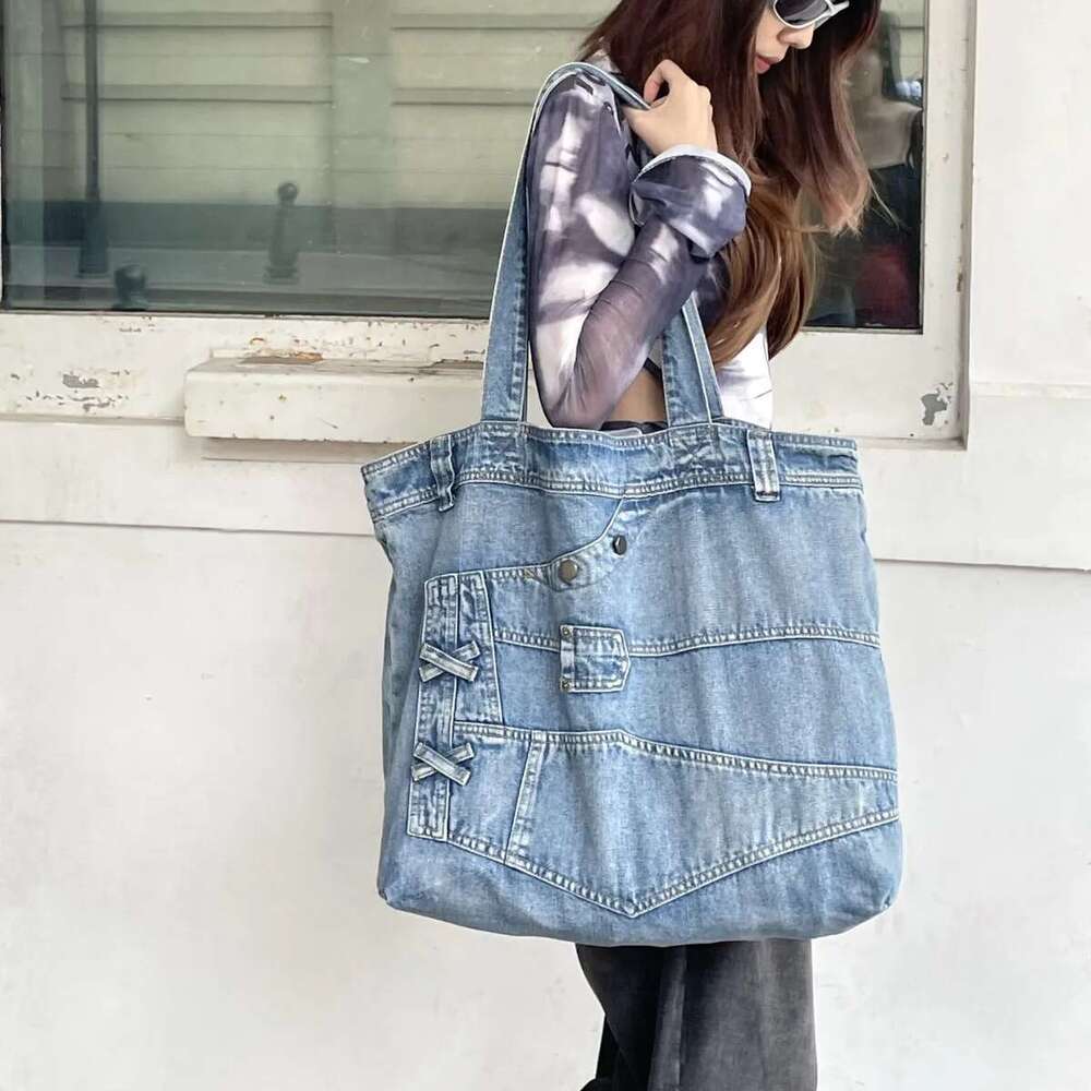 Washed Denim Women Handbag Cowboy Shoulder Bags Large Capacity Designer Ladies Hand Bags Student Commute Big Totes