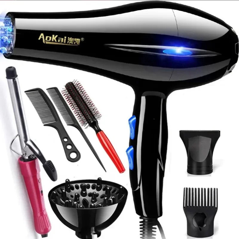 Professional Powerful Hair Dryer Fast Styling Blow Dryer And Cold Adjustment Air Dryer Nozzle For Barber Salon Tools 250513