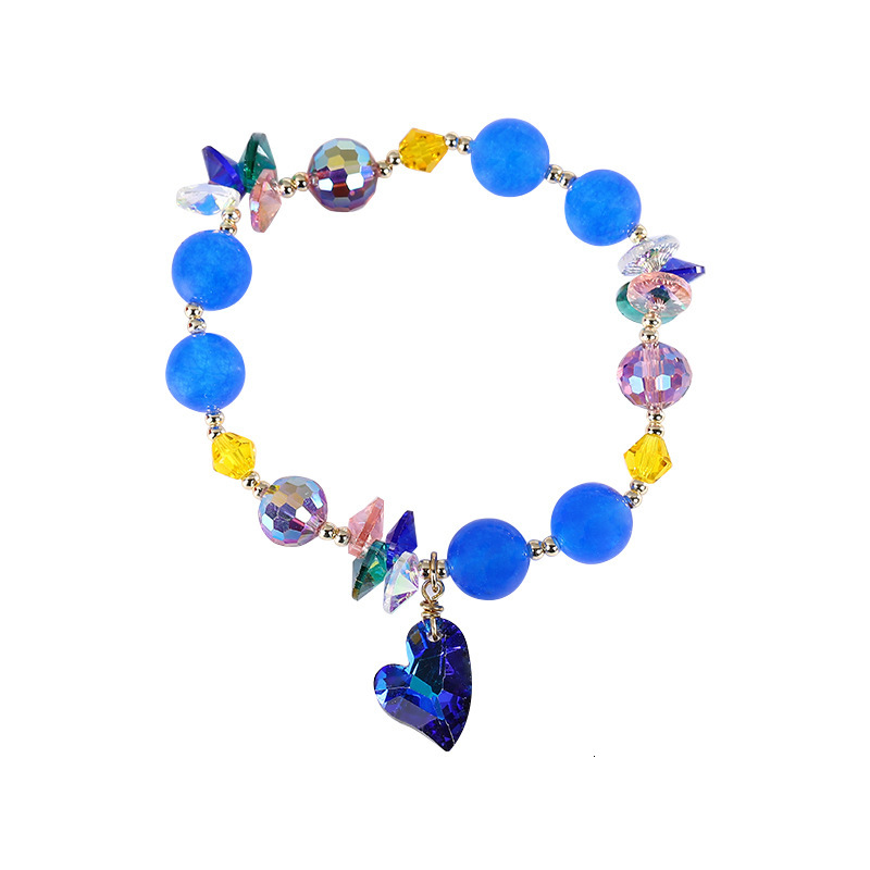 Sapphire crystal with a design sense of niche love pendant, best friend bracelet, fashionable new accessory, pearl bracelet
