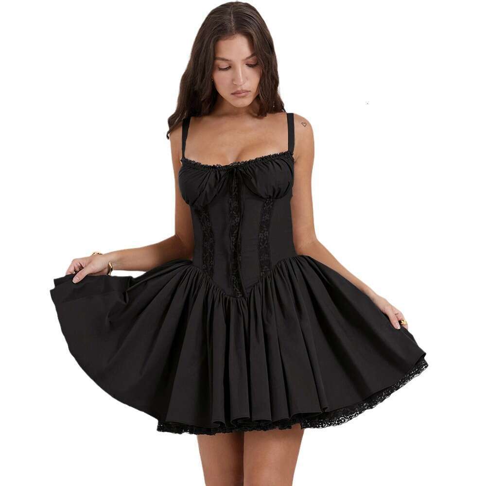 Vestidos Elegantes Luxury Dress Plus Size Dresses Undefined White Dress 2025 Spring/summer New Sexy Womens Lace Splicing Waist Strap Skirt for Childre