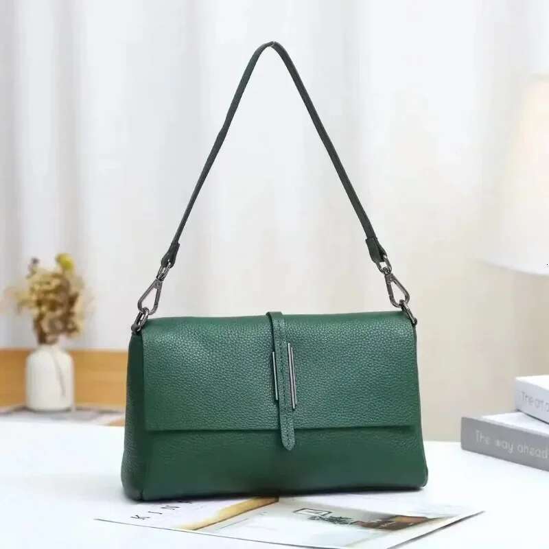 New Arliwwi Designer Real Cow Leather Lady's Flap Messenger Bags Soft Genuine Cowhide Functional Shoulder Handbags