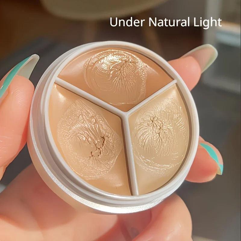 1pc Contour Concealer Palette 3-Colors Full Coverage For Spot Dark Circles Concealer Cream Makeup Cosmetics 250512