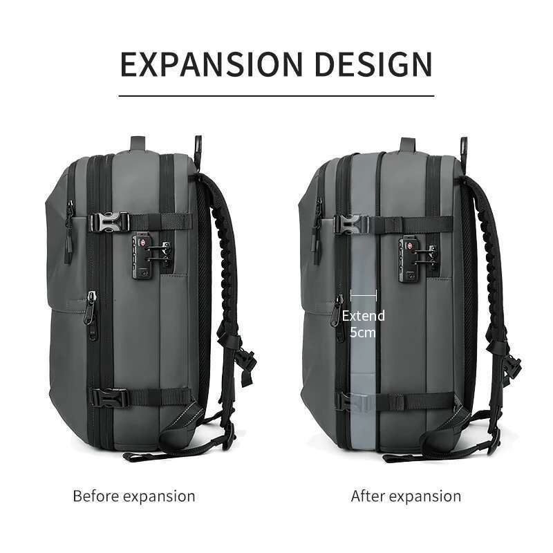 Men Travel vacuum compression 17 inch Laptop Business Large Capacity school Backpack Expanded Hiking backpack