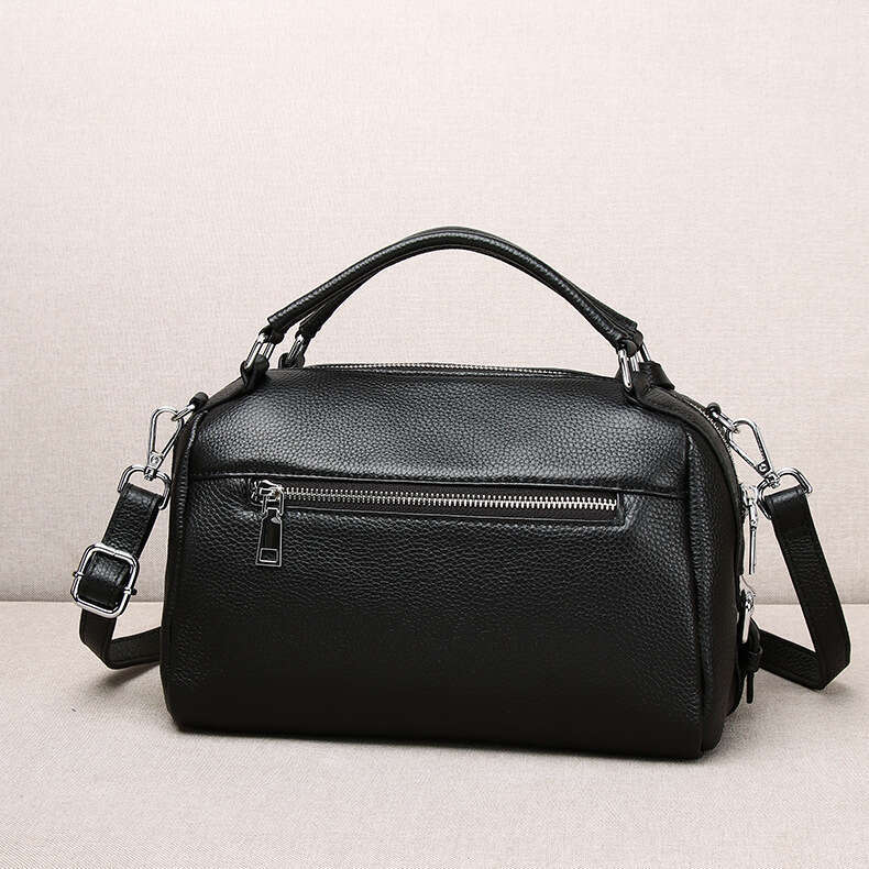 Tote Bag Real New Handbag Shoulder Lychee Pattern Top Layer Cowhide Crossbody Fashionable Casual Soft Leather Women S Bag KQ