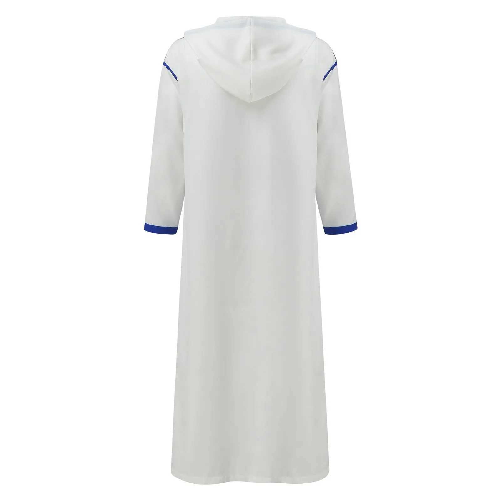 MenS Muslim Solid Colour Hooded Clothing Formal Shirt Jubba Thobes Homme Moroccan Kaftan Islamic Eid Prayer Long Robe Dress X250514