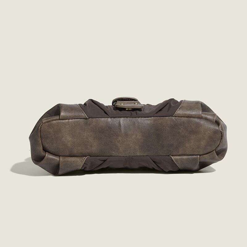 Autumn Winter New Fashionable Maillard Used Soil Style Shoulder with Wrinkle Needle Buckle Versatile Underarm Bag