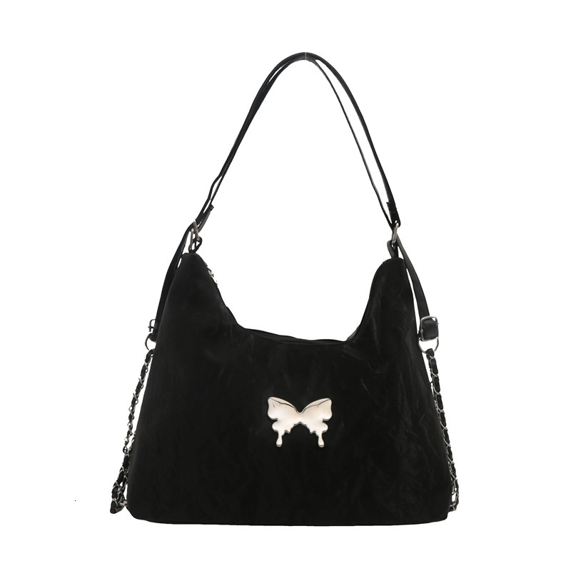 Free Delivery Designer Bag Korean Version Butterfly Fashion Backpack 2025 New Chain Single Shoulder Crossbody Student Class Large Capacity Tote Luxury