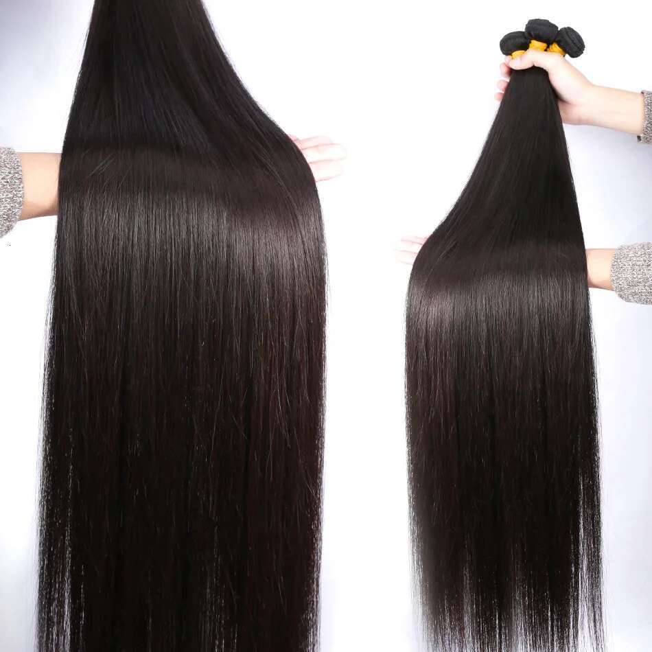 30 40 Inch Bone Straight Brazilian Human For Women 100% Natural Weaving 1 3 4 Bundle Deals Raw Hair Bundles