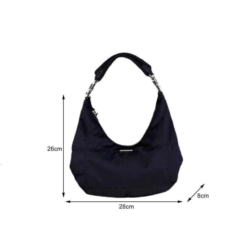 Retro Underarm Women Armpit Small Shoulder Bag Soft Hobos Y2k Female Black Purse Fashion Girls Crescent Handbag 2025 New