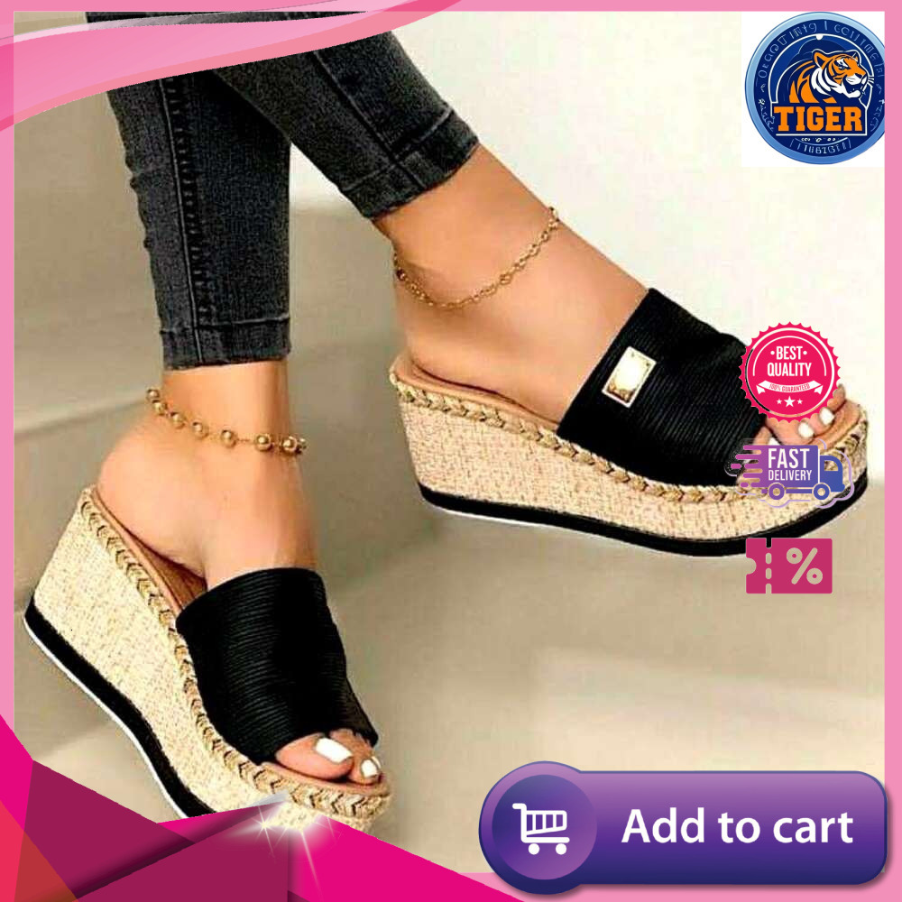 Ddmytiger Females Womens High Heels Sandal Summer Leisure Wedges Sandals New Outdoor Beach Slippers Women Platform Mules Slipper Plus Size Synonyms S 