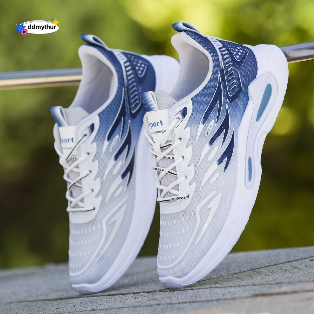 Summer new ice silk breathable sports leisure men with soft soles, anti slip and lightweight running shoes for students ddmythur
