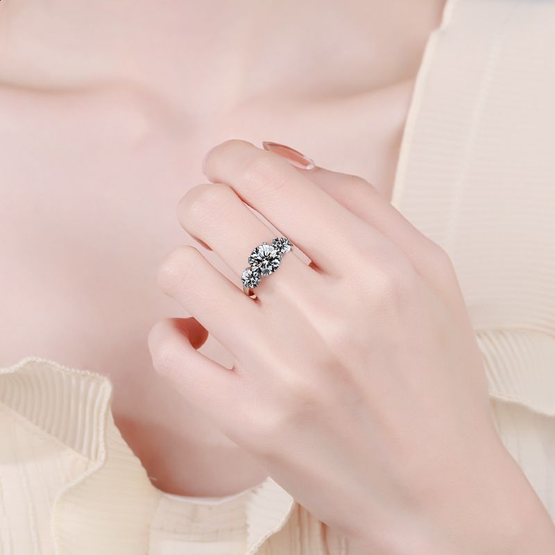 S925 Sterling Silver Ring womens ring plated with Sansheng stone ring straight
