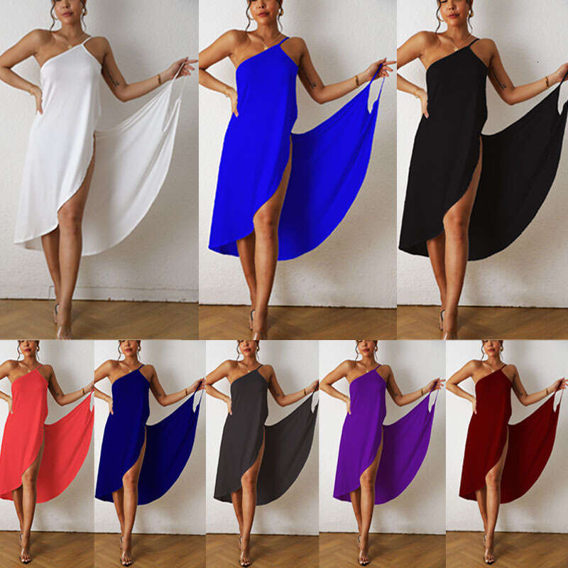 Women Clothes Dress New Solid Color Sexy Strap Colors Sizes Beach Dress For Women KQ