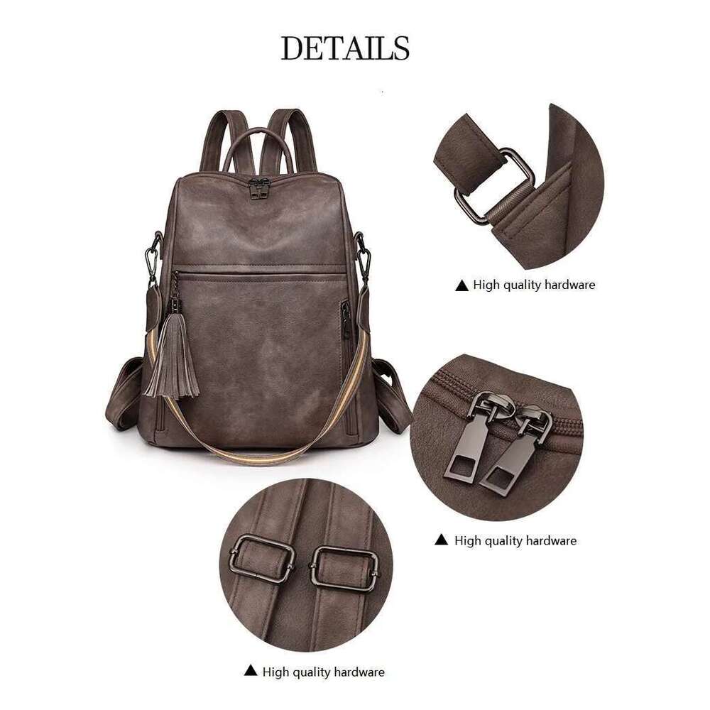 Leather Purse For Women Designer Travel Backpack Purses PU Fashion Ladies Shoulder Bag With Tassel