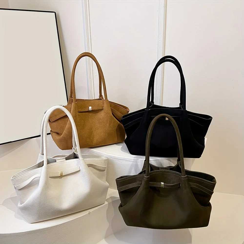 Autumn and Winter Deerskin Veet Underarm Bag Wens New Large Capacity Vintage Tote Bag Fi All-Mahing Five Cmuter Z250514