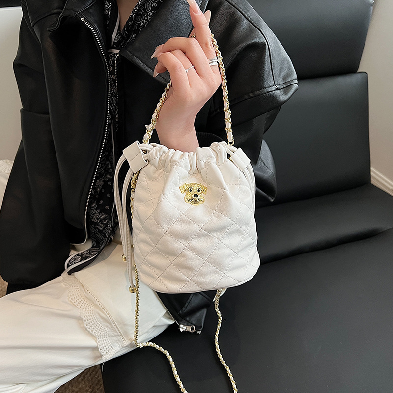 Women 2025 New Small Fragrant Style Mini Drawstring High Beauty Wealth Bucket Chain Single Shoulder Crossbody Bag