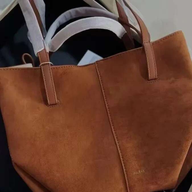 Polenchamois Leather Vintage Single Shoulder Underarm Fashionable Large Capacity Commuter Tote Soft Hardness Crossbody Bag