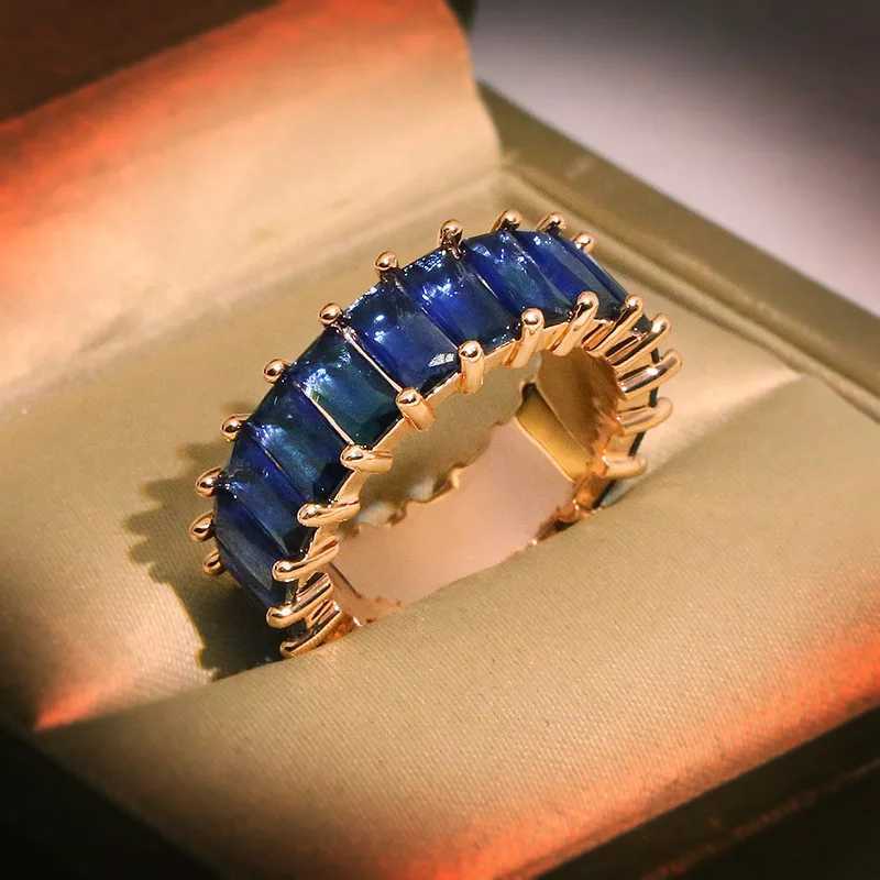 925 Silver Luxury Cubic Zirconia Rings For Women Fashion Red Blue Copper Plated Rings Zircon Statement Wholesale Bulk JewelryXJ250514