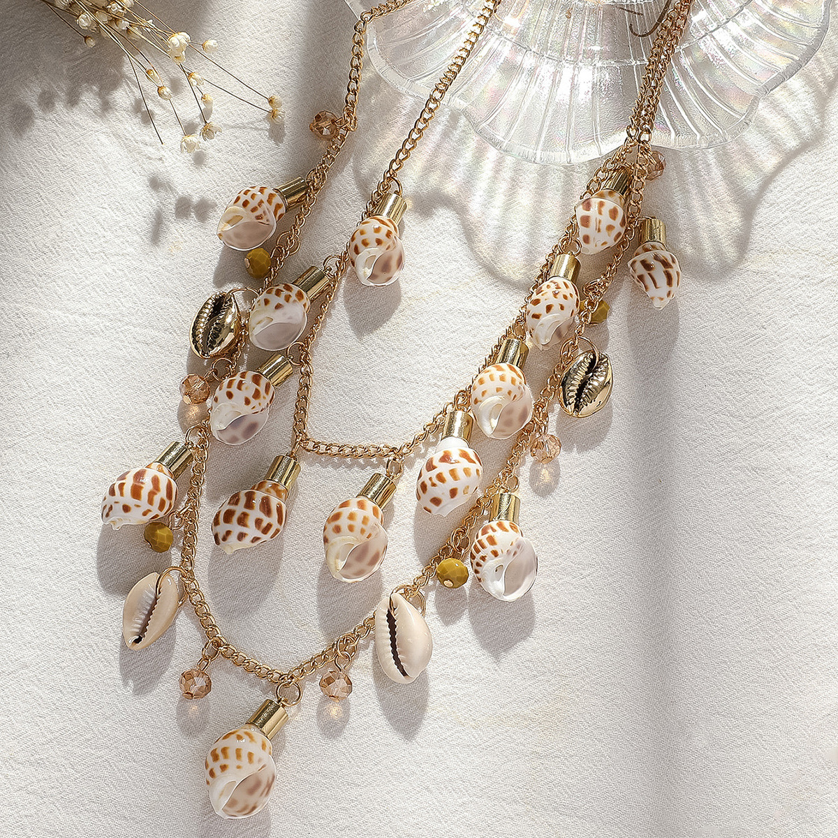 Crystal Chain Multi layer Alloy Necklace for Direct Sale Cross