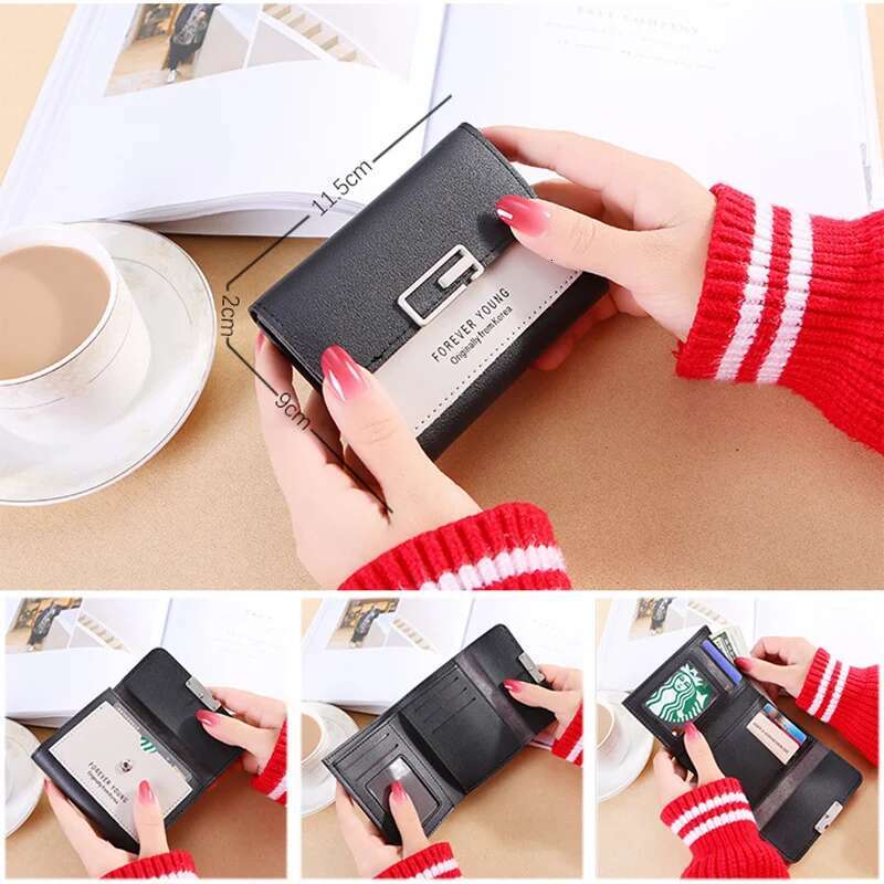 Women Short Wallet Coin Purse for Ladies Girl Money Pocket Fashion Design Card Holder Female Simple PU Leather Wallets