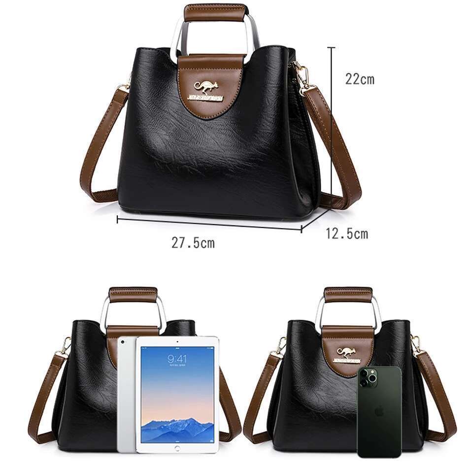Designer Handbag Purses For Women 2024 Female Oil Leather Branded Shoulder Crossbody Messenger Tote Bag Small Fashion Sac