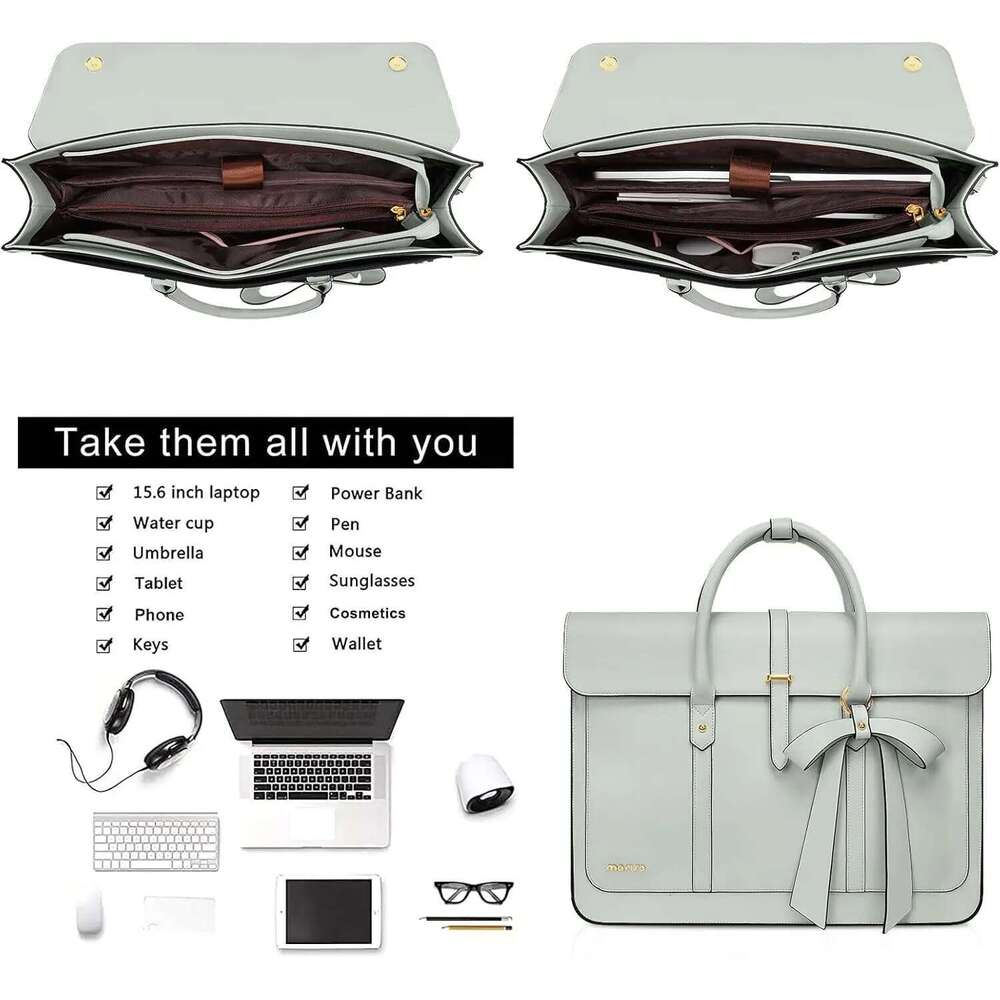 Laptop Women's Handbag 13 14 15 16 Inch PU Leather Tote Bag Casual School Travel Work Backpacks Notebook Shoulder Briefcase
