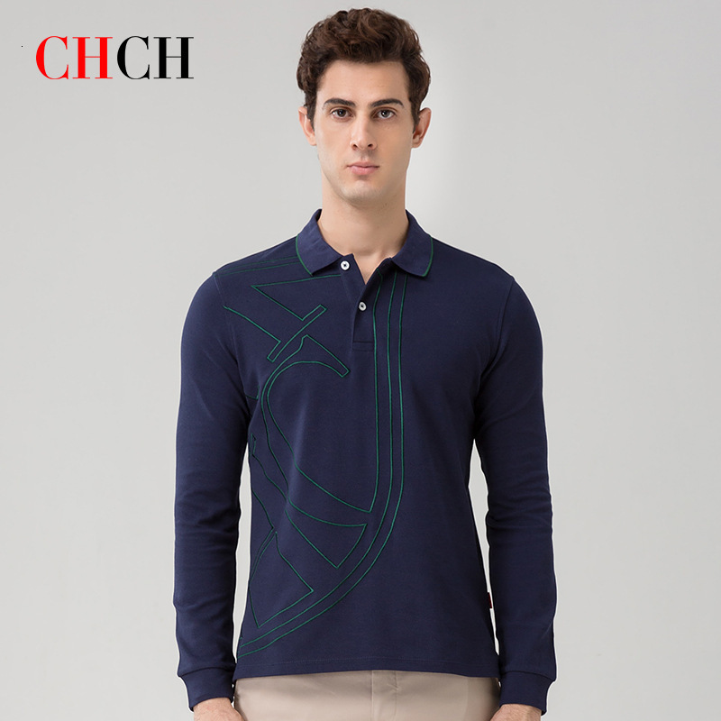 CHCH Classic Fashion Spring and Autumn Sleeve Outing Casual Men's Long Polo Shirt