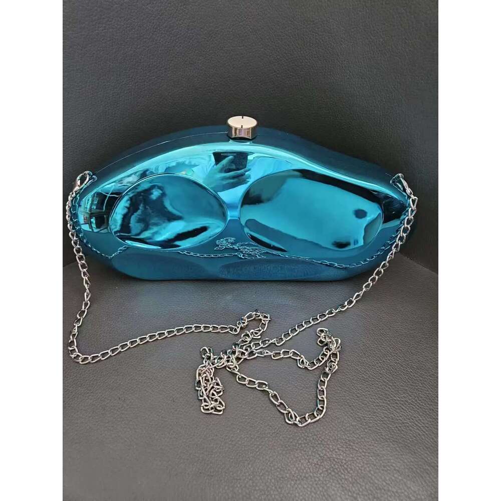 2025 Latest New Acrylic Purse Cloud Blue/Gold/Sier Chain Party Bolsas Evening Clutch Bag