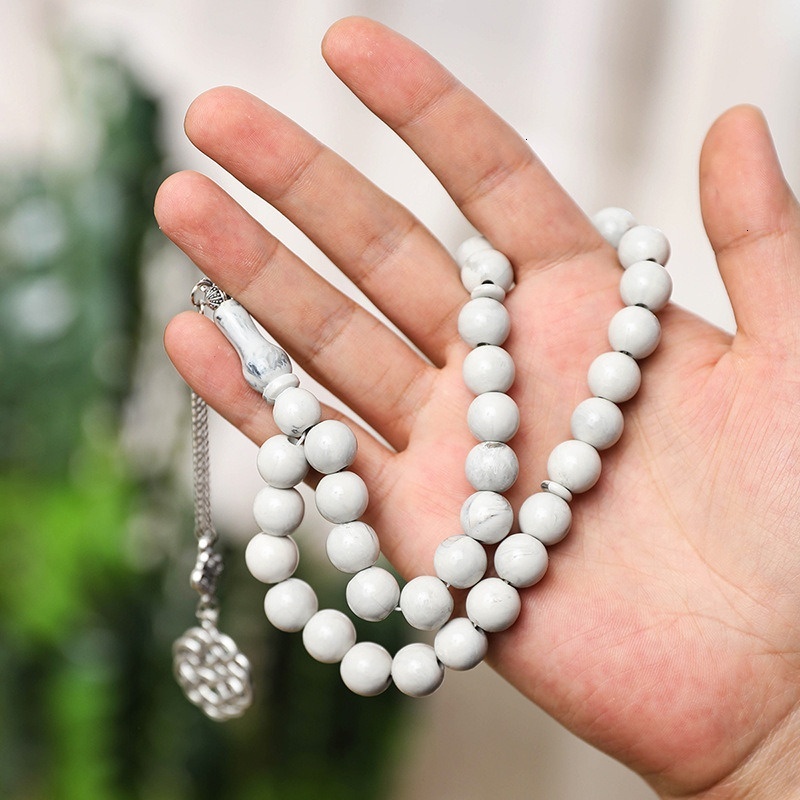 Transparent Blue 33 12 centimeter handheld counting Muslim Islamic prayer beads, Arabic bracelet