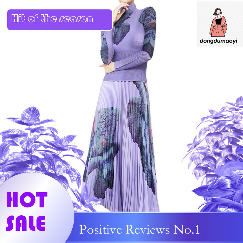 dongdumaoyi Women's pleated T-shirt plus size half skirt fashion women's two-piece set, ins trend