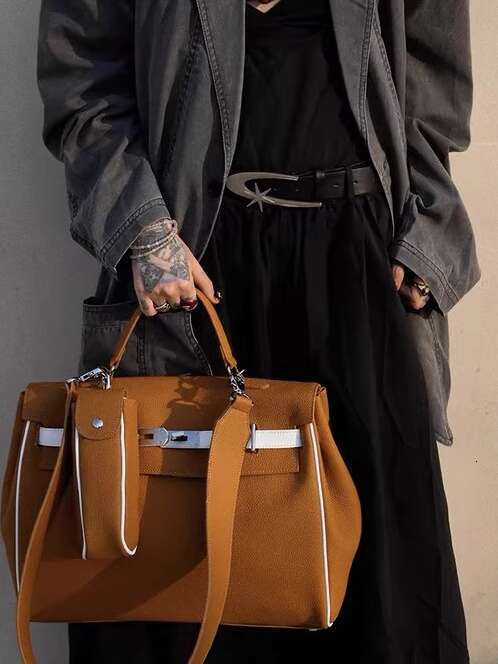 Summer New Men s and Women Handheld Big Fitness Business Travel Large Capacity Bag Single Shoulder Crossover Kelly