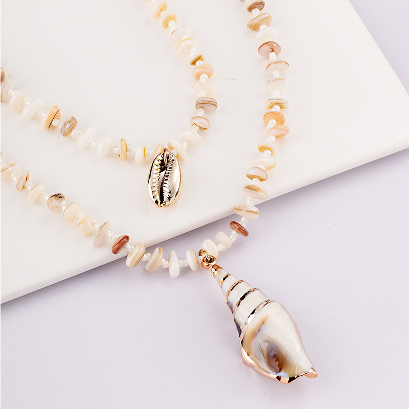 Necklace Set with Two Pieces of Stone and Shell Shells for Direct Sale