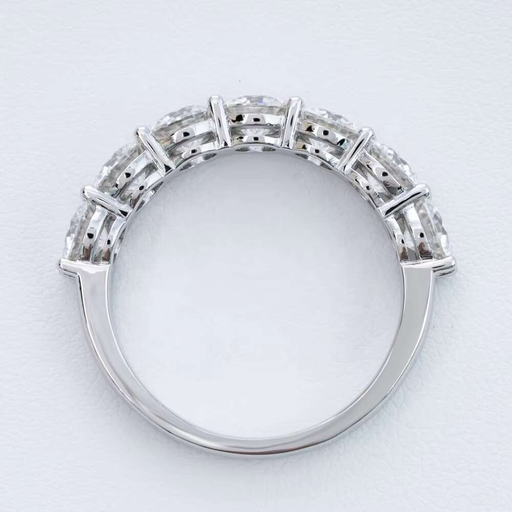 Fine Jewelry Fashion Sterling Silver S925 Vvs Moissanite Iced Out Hip Hop Band Ring