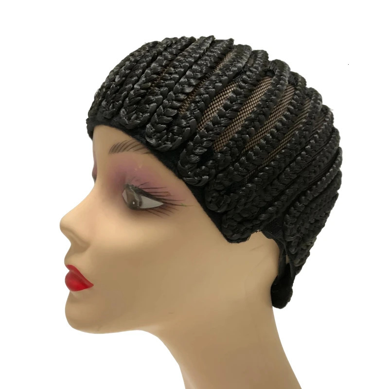 Braided Wig Cap For Crochet Hair Braids Breathable Cornrow Cap for Easier Sew in Weave Hair Glueless Black Cornrow Crochet Wig C 250513