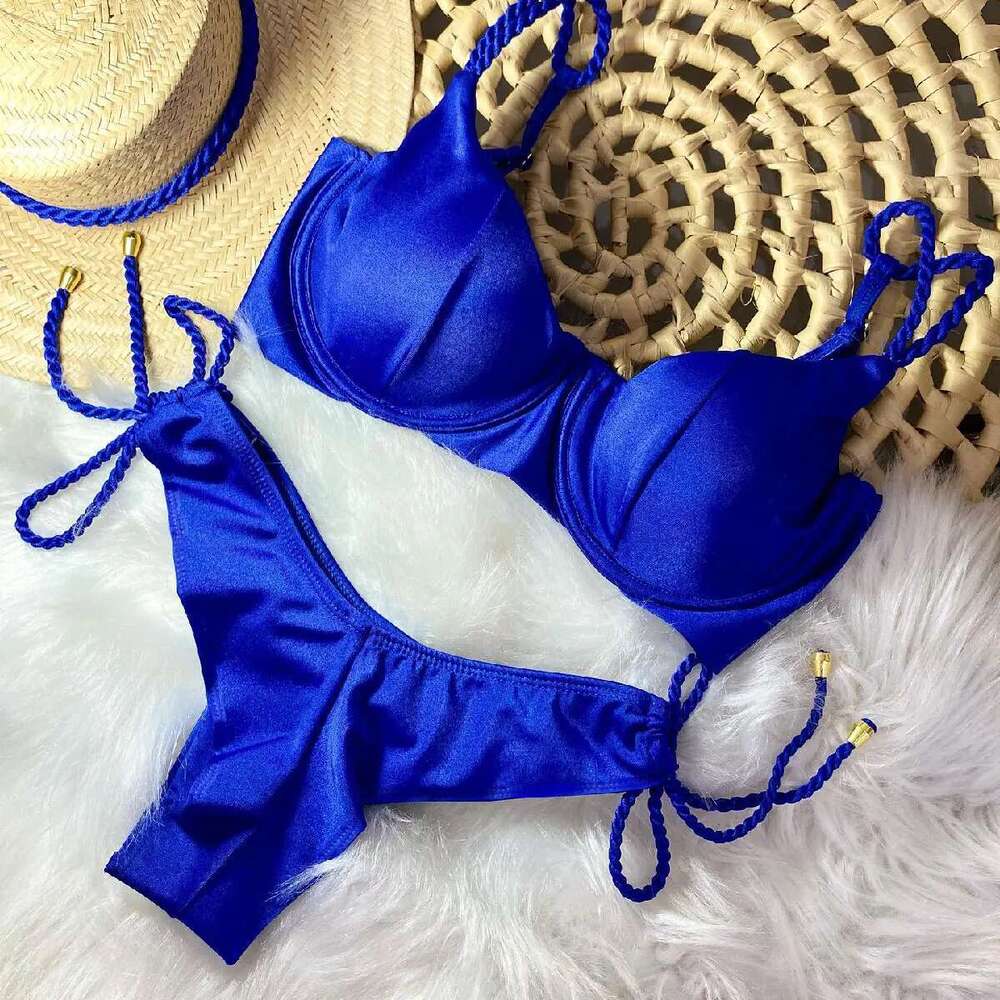 Sexy Waist Swimsuit Brazilan Bikini Set Swimwear for Women High Leg Push Up Two Piece Bathing Suits Summer Female