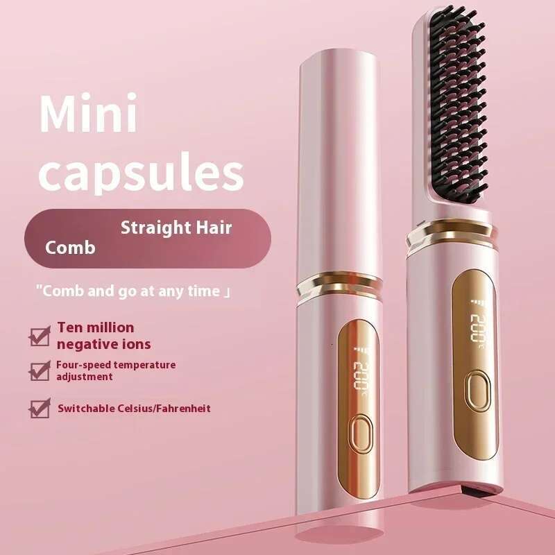 Straight Comb Negative Ion Straightening Without Damaging Temperature Display Anti Scalding Portable Hair Tools