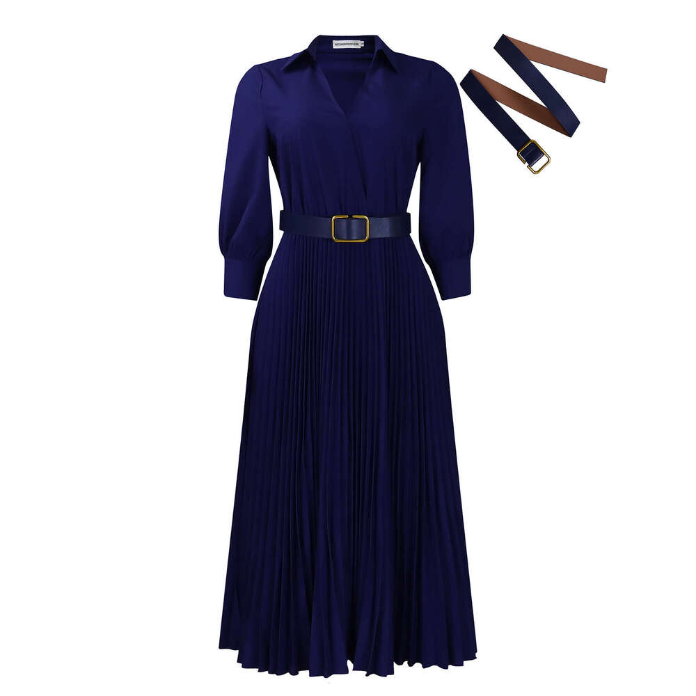 Women's Wear Women's Clothing Autumn New Style Fashionable Temperament Solid Color Plus Size Dress