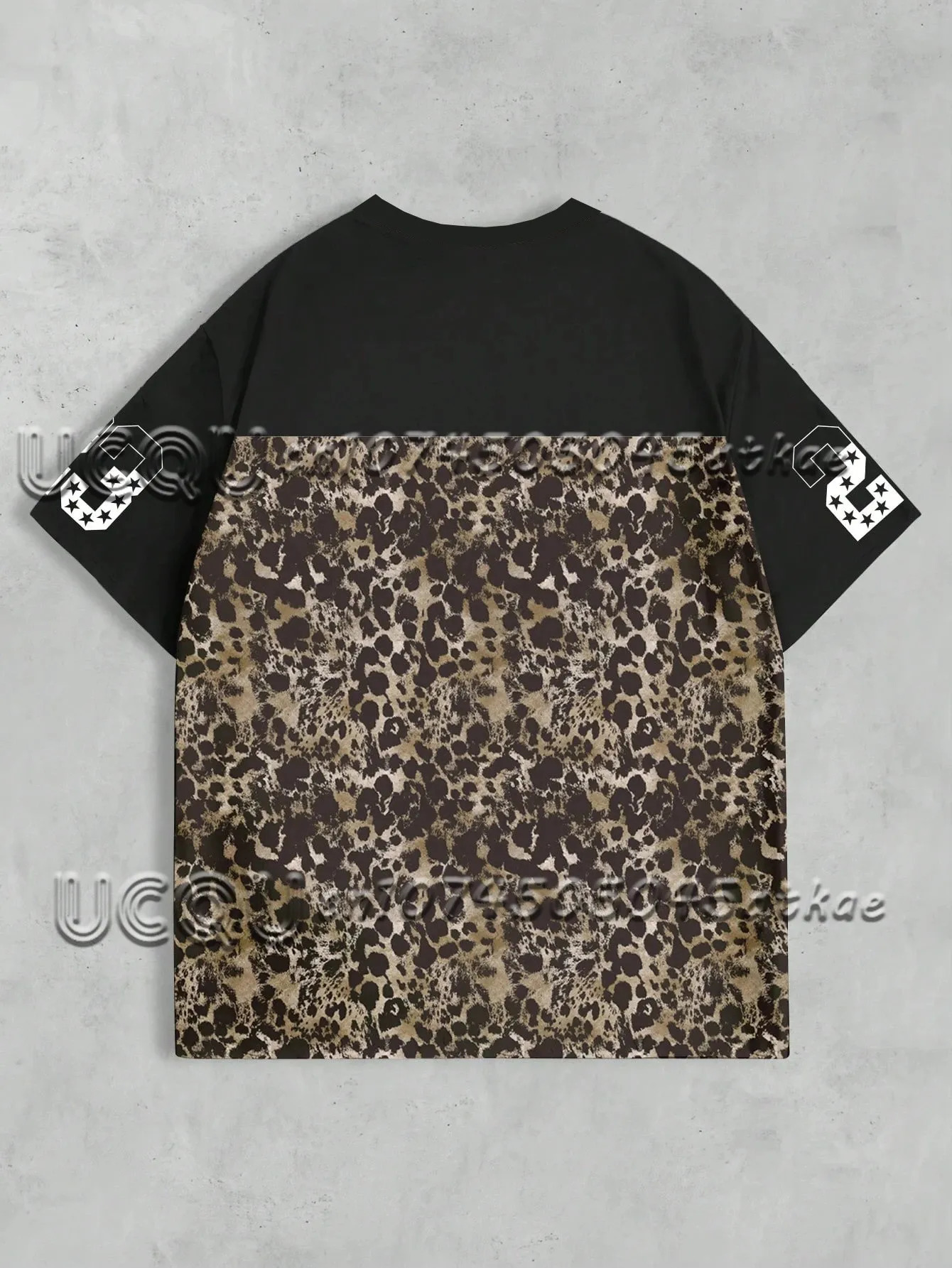 Y2K Womens Leopard Print Digital Printed Sports Jersey TShirt Round Neck Loose Short Sleeved Fashionable Niche Casual Top 250514