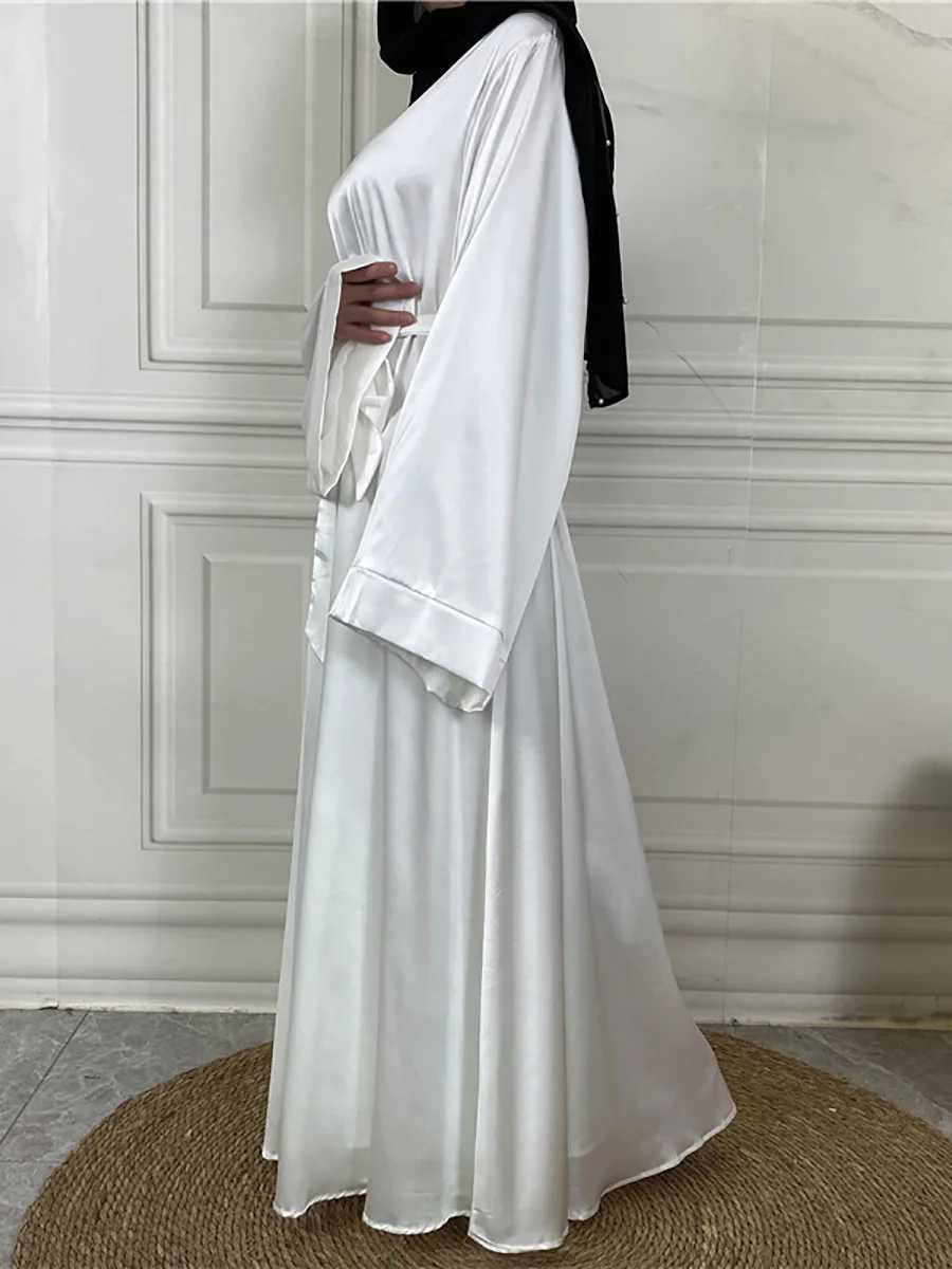 Ramadan Abaya Femme Musulmane Satin Hijab Dress Turkey Kaftan Caftan Marocain Muslim For Women Vestido Islam Simple Maxi Robe X250514