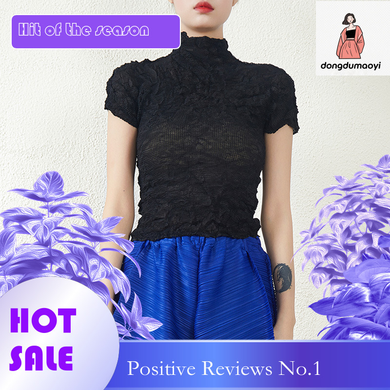 dongdumaoyi Shenzhen Nanyou three bedroom short sleeved women's T-shirt slim fit design, niche irregular elastic versatile top