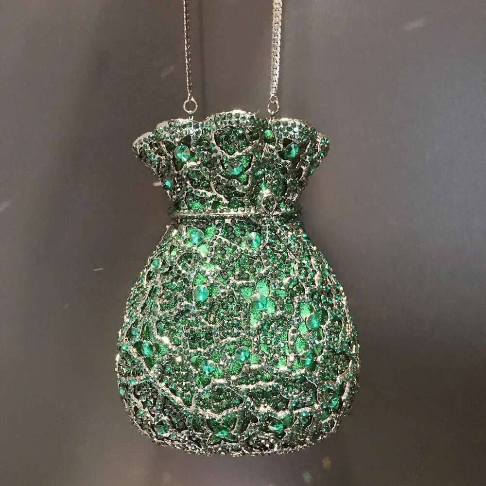 Vase Newest Flower Rhinestone Evening Women Crystal Handbags Metal Chain Elegant Party Bags Designer Clutch Purse