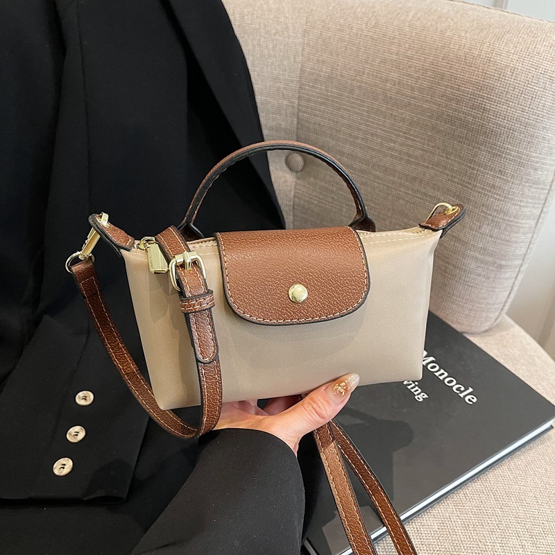 2025 Spring New Oxford Cloth Lightweight Small Color Contrasting Fashion Women's Handbag Casual Diagonal Cross Bag
