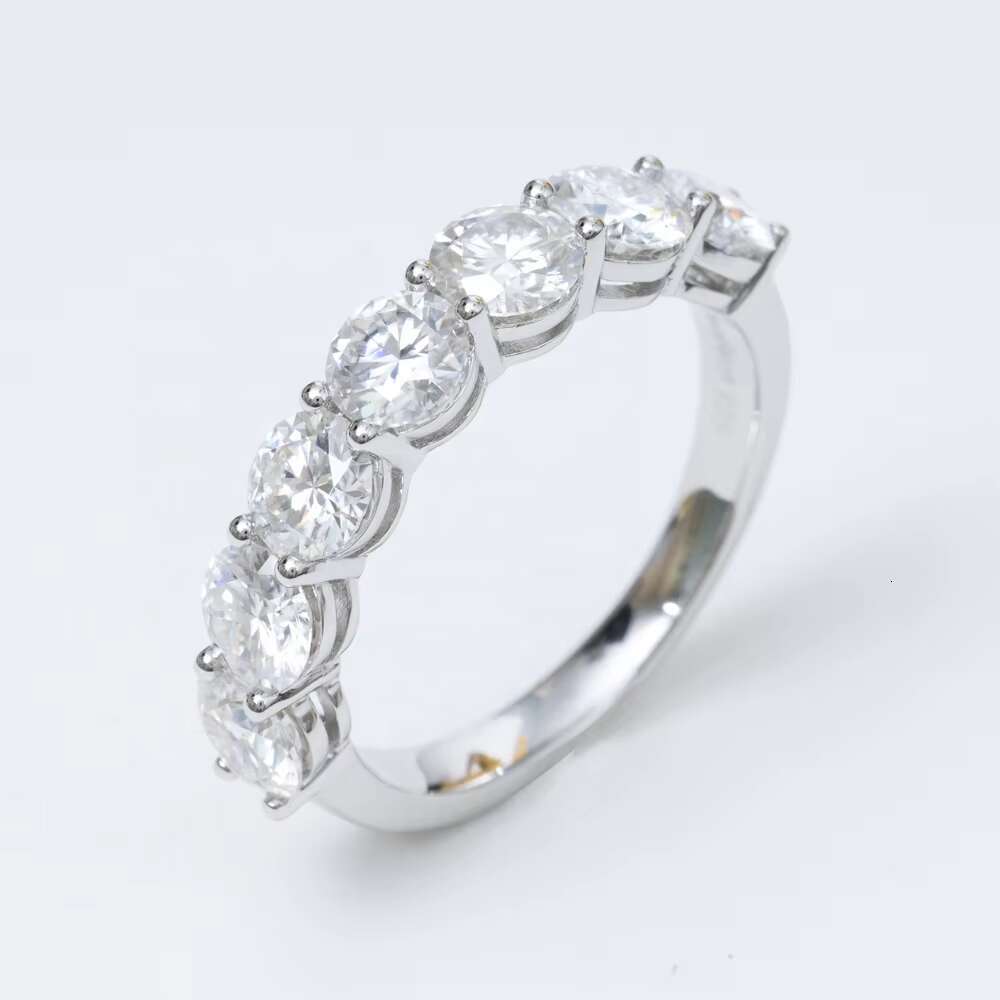 Fine Jewelry Fashion Sterling Silver S925 Vvs Moissanite Iced Out Hip Hop Band Ring
