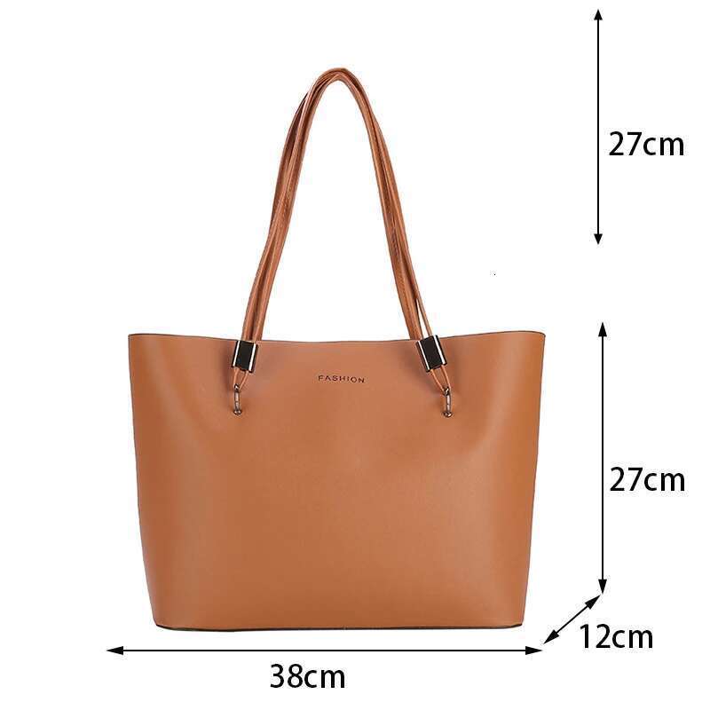 Solid Color Women's PU Leather Handbag And Purse Large Capacity Fashion Shoulder Female Designer Shopping Tote Bags