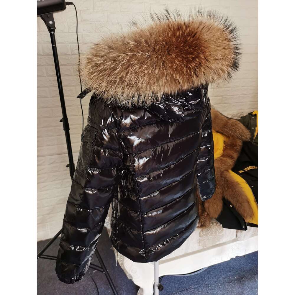 Maomaokong Winter Jacket Women Parkas Duck Down Lining Coat Real Raccoon Fur Collar Warm Black Streetwear