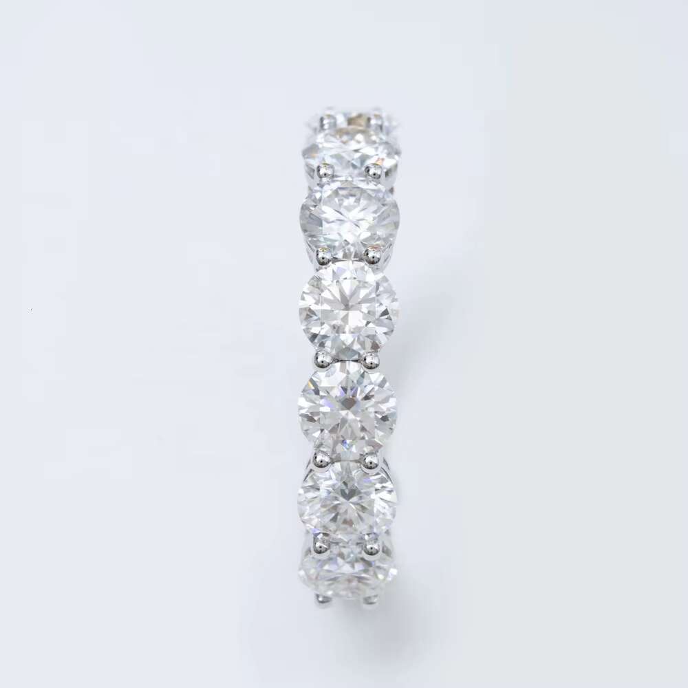 Fine Jewelry Fashion Sterling Silver S925 Vvs Moissanite Iced Out Hip Hop Band Ring