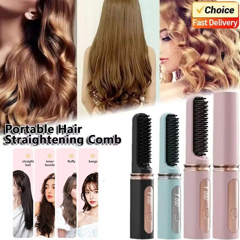 Straight Comb Negative Ion Straightening Without Damaging Temperature Display Anti Scalding Portable Hair Tools