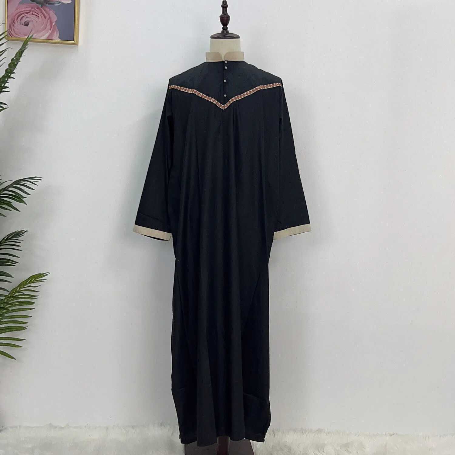 Ramadan Eid Islamic Men Robe Arabic Jubba Thobe Muslim Man Casual Clothing Dubai Abaya Turkey Long Sleeve Dress Middle East X250514