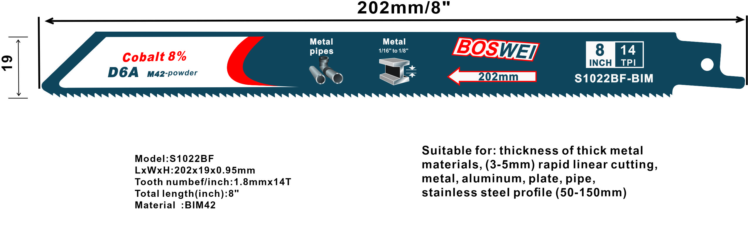Cobalt bimetal saw blades for wood, nailed wood and plastic pipe cutting wholesale Five pieces per piece