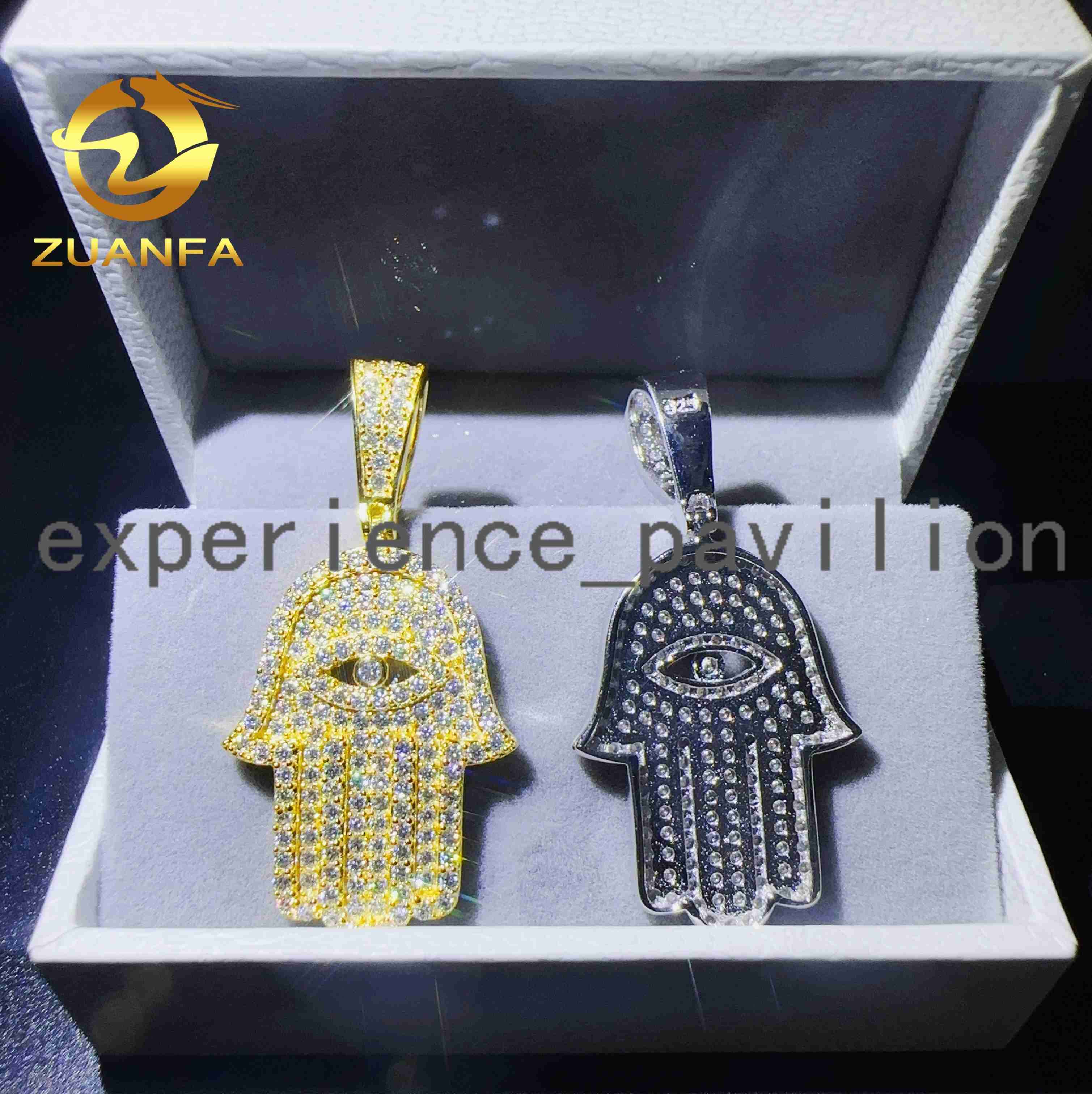 Wholesale Price Silver 925 Ready to Ship Pendant Vvs Moissanite Custom Diamond Hip Hop Iced Out Jewelry Hand Pendant